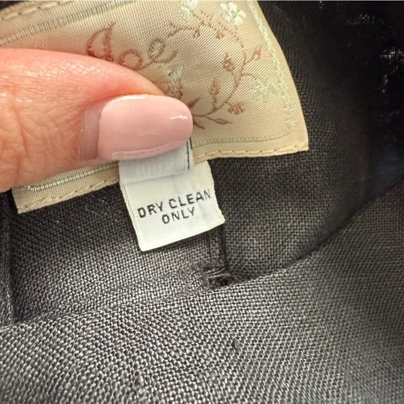 Joe 100% Linen Button Up Back Striped Black Top Large Neutral Luxury Summer - Picture 13 of 13